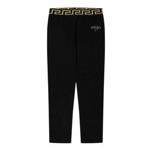 Versace Childrens/Kids Greca Fitted Leggings / Black